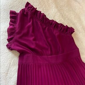 SHEIN Vibrant Magenta Ruffle Dress